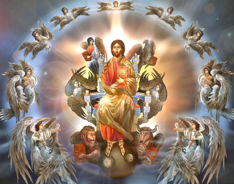 Jesus Christ on throne in his glory